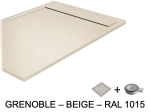 Receveur de douche caniveau, LIVRAISON RAPIDE EN 7-8 JOURS -  Extra plat, Largeur 100 à 200 cm x 70 à 90 cm, couleurs aux choix, Résine anti glissant PN24, finition ardoise